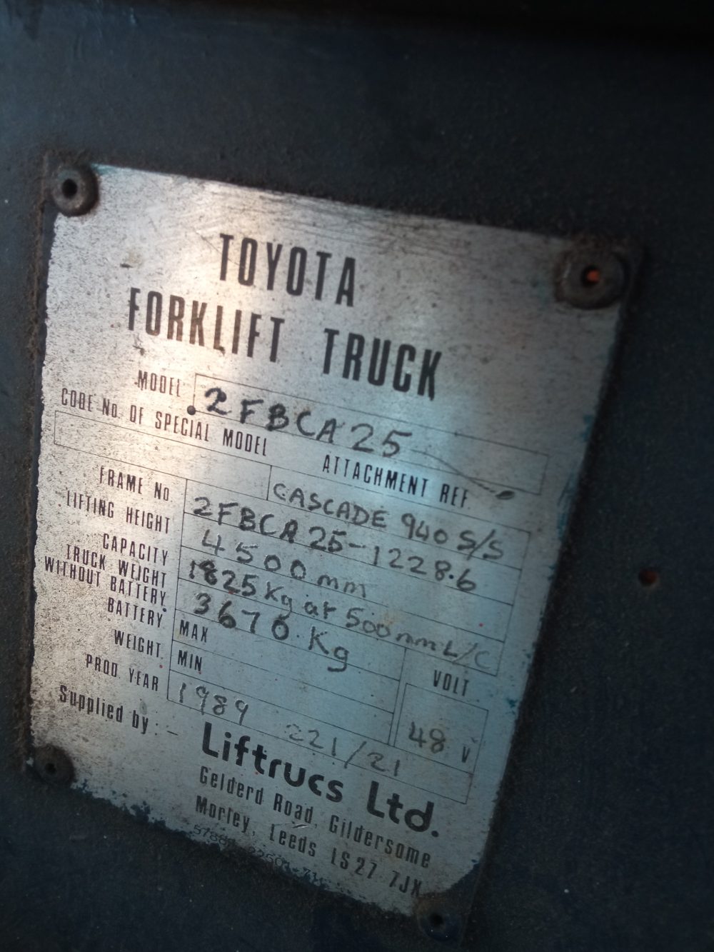 CARRETILLA ELÉCTRICA TOYOTA 2.500 Kg - PRECIO: 4.500€ - Imagen 5