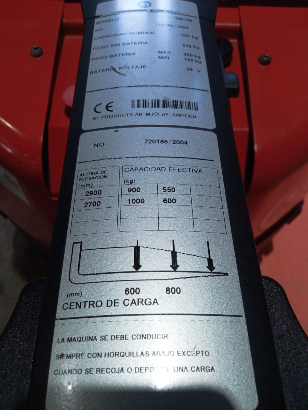 APILADOR ELÉCTRICO BT SWE100 - CON BATERÍA TRACCIÓN DE GEL- OCASIÓN- PRECIO: 2.950 € - Imagen 9
