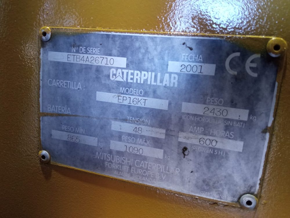 CARRETILLA ELEVADORA ELÉCTRICA CATERPILLAR EP16KT - PRECIO: 8.700 € - Imagen 5