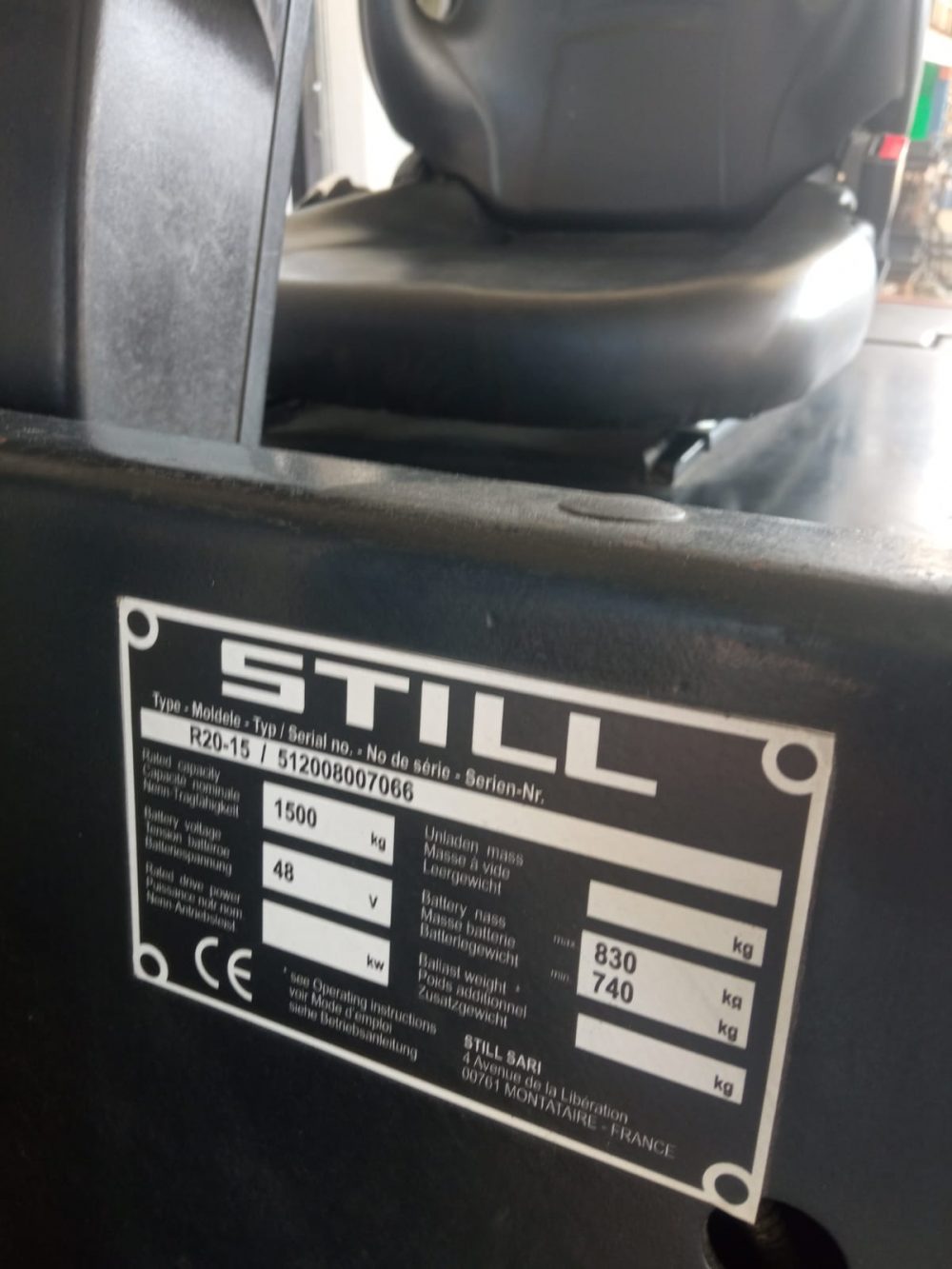 CARRETILLA ELEVADORA ELÉCTRICA STILL R20-15 OCASIÓN - PRECIO: 7.500€ - Imagen 5