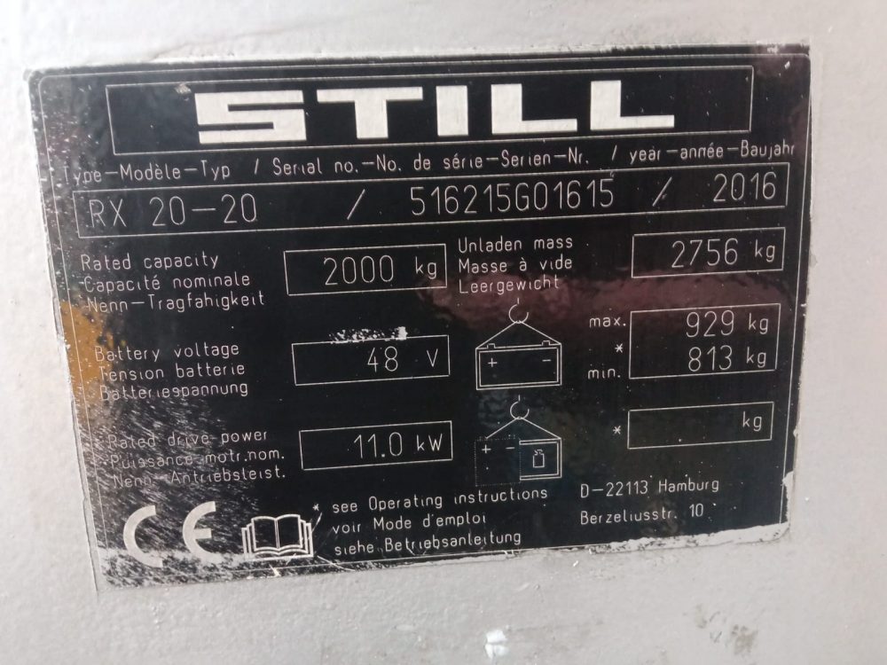 CARRETILLA ELEVADORA ELÉCTRICA STILL RX20-20 OCASIÓN - PRECIO: 10.900€ - Imagen 11
