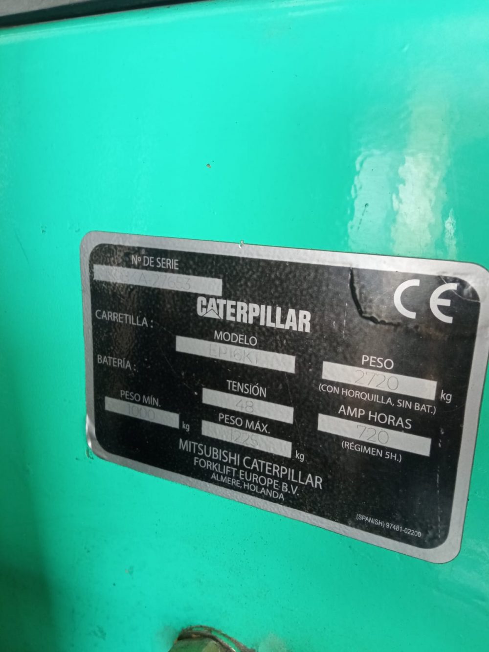 CARRETILLA ELEVADORA ELÉCTRICA MITSUBISHI-CATERPILLAR EP16KT - PRECIO: 6.700 € - Imagen 14