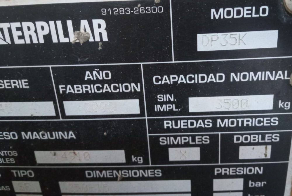 CARRETILLA ELEVADORA DIÉSEL CATERPILLAR DP35K -PRECIO: 9.800 € - Imagen 5