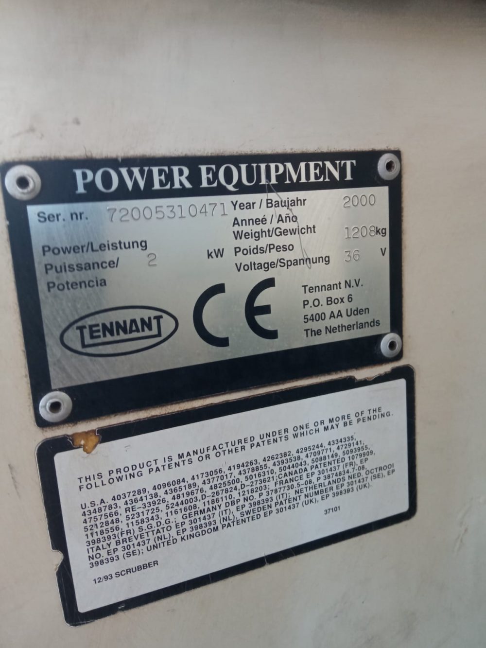 Fregadora Industrial Tennant 7200 Ocasión 130 Litros - Precio 3.200 € - Imagen 12