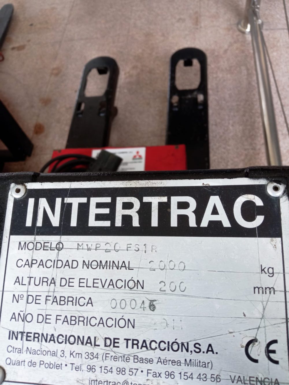 Transpaleta Eléctrica 2.0 Kg. Intertrac  TCM -USADA – OCASIÓN  PRECIO.: 1.700€ - Imagen 6