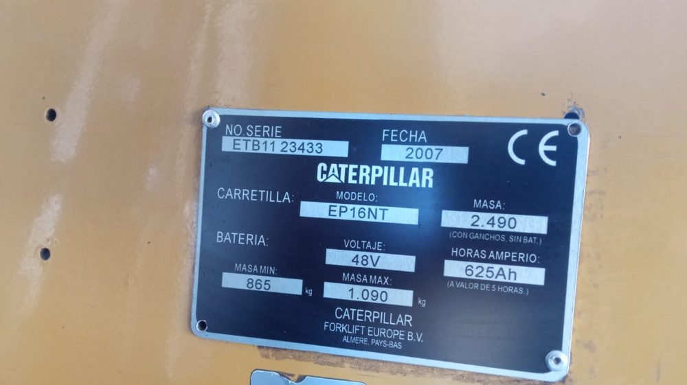 CARRETILLA ELEVADORA ELÉCTRICA USADA CATERPILLAR EP16NT - PRECIO: 8.900 € - Imagen 13