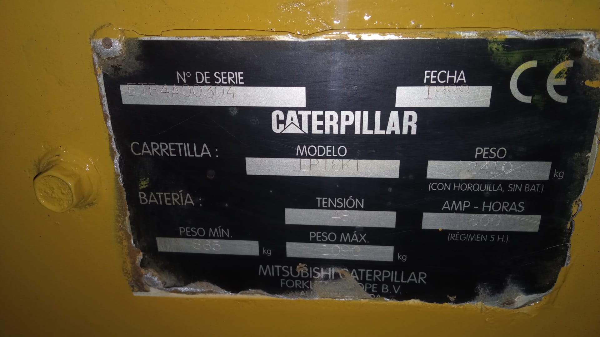CARRETILLA ELEVADORA ELÉCTRICA CATERPILLAR EP16KT - PRECIO: 9.700 € - Imagen 9